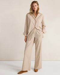 Organic Cotton Poplin Pants Baton Stripe
