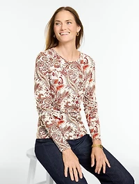 Long Sleeve Crewneck Tee - Imperial Paisley