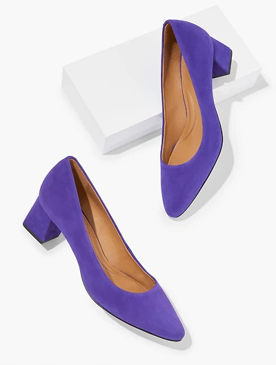 Kayla Suede Block Heel Pumps