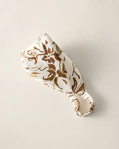 Washable Silk Tropical Blooms Puffer Eye Mask
