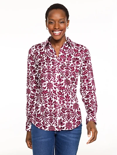 Non-Iron Perfect Shirt - Speckled Scroll
