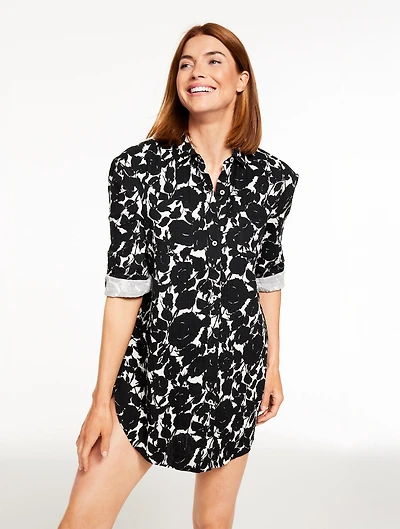 Aqua Club Gauze Shirt Cover-Up - Capri Rose