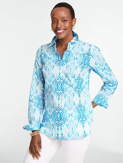 Modern Classic Shirt - Coastal Damask
