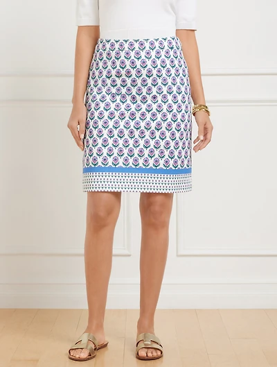 Canvas A-Line Skirt – Woodblock Floral