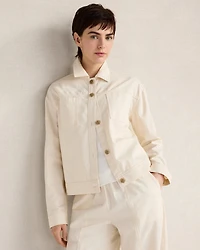 Cotton Ecru Denim Boxy Jacket