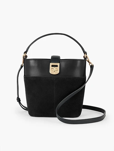 Suede & Leather Bucket Bag