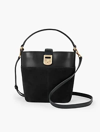 Suede & Leather Bucket Bag