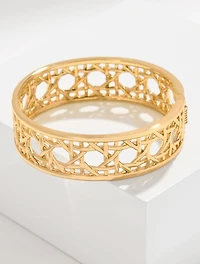 Rattan Texture Hinge Bracelet