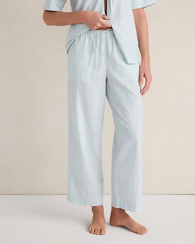 Cotton Linen Faded Dot Pajama Pants