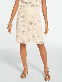 Coastal Geo Crochet A-Line Skirt
