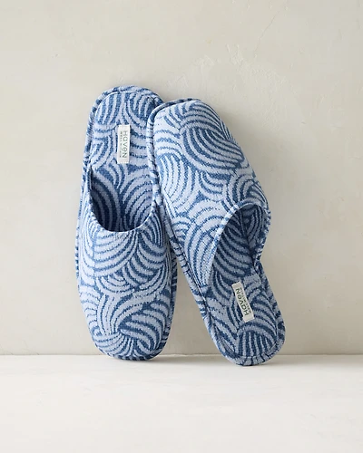Organic Cotton Jersey Abstract Wave Slipper