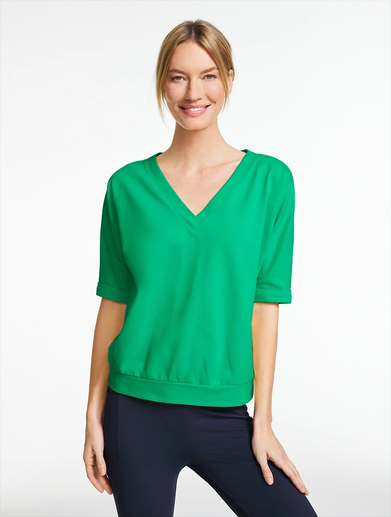 Piqué Short Sleeve V-Neck Tee