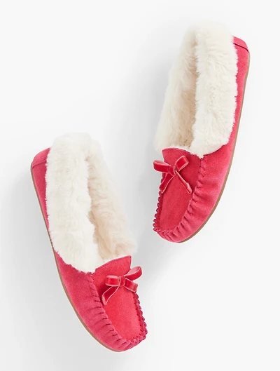 Ruby Faux Fur Cuff Moccasins - Suede