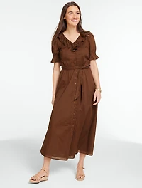 Voile Fit & Flare Shirtdress