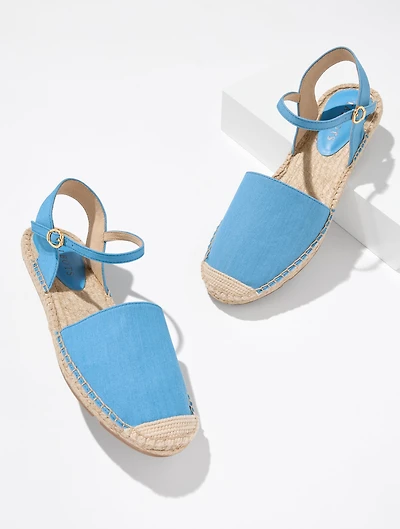 Izzy D'Orsay Linen Espadrille Flats