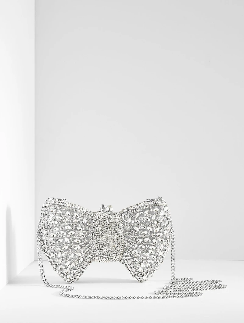 Rhinestone Bow Clutch