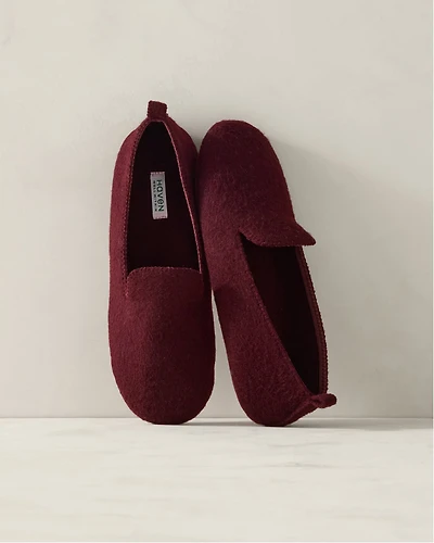 Felted Wool Blend Loafer Slippers