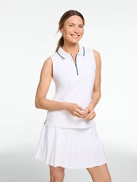 UPF 50+ Piqué Half-Zip Sleeveless Polo