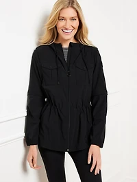 Lightweight Woven Stretch Hooded Convertible Jacket