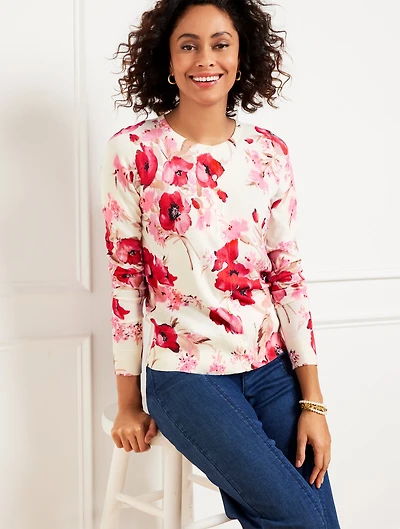 Charming Cardigan - Watercolor Bouquets
