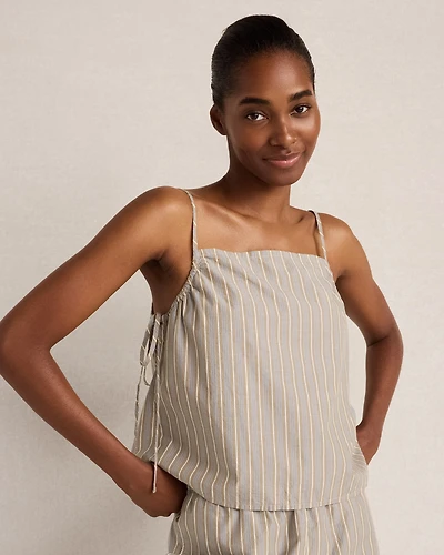 Organic Cotton Poplin Side Tie Cami