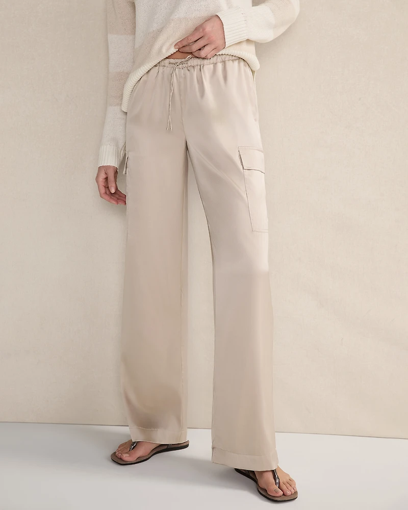 Washable Silk Cargo Pants