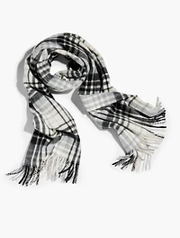 Cashmere Waterweave Scarf - Serene Plaid