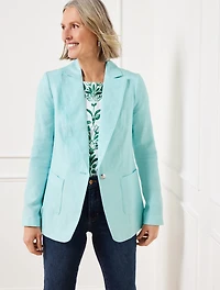 Tailored Seaming Linen Blazer