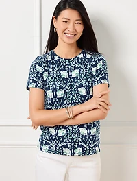Crewneck Tee - Intricate Flowers