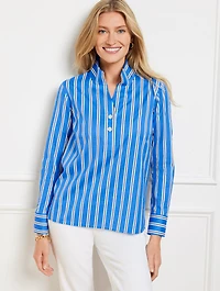 Non-Iron Popover - Dashing Stripe