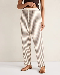 Cotton Blend Textured Barrel Leg Pants