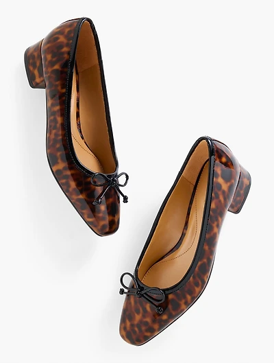 Vanessa Patent Leather Block Heel Pumps