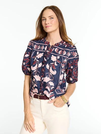 Elbow Sleeve Top - Enchanting Floral