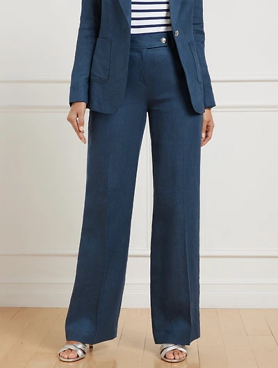 Talbots Greenwich Wide Leg Linen Pants