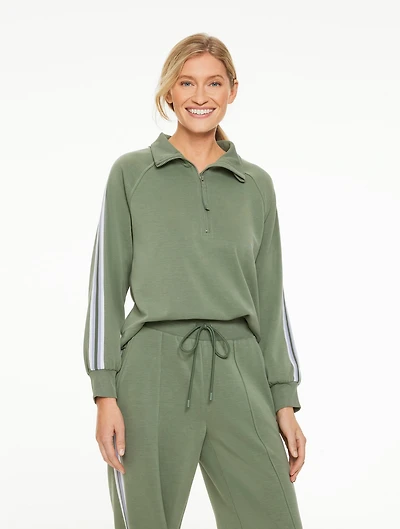 AirKnit Stretch Half-Zip Pullover - Stripe