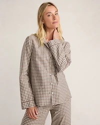 Organic Cotton Poplin Plaid Pajama Top