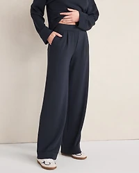 Soft Knit Wide Leg Pleated Pants