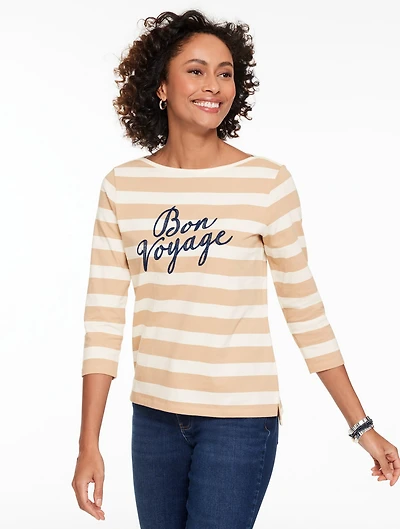 Envelope Neck Tee - Bon Voyage