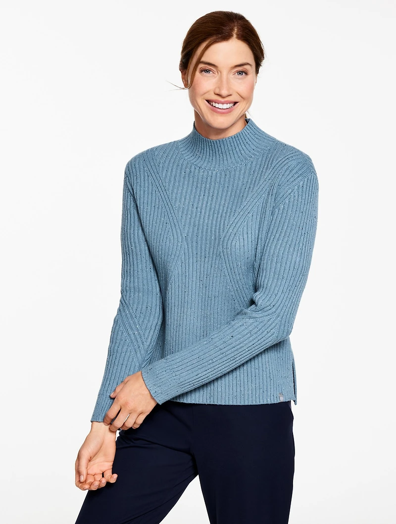Mockneck Nep Sweater