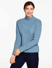 Mockneck Nep Sweater