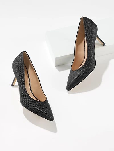 Sasha Shimmer Raffia Pointed Toe Pumps