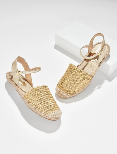 Izzy d’Orsay Espadrille Sandals - Metallic Raffia