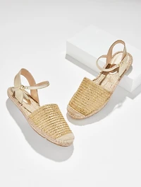 Izzy d’Orsay Espadrille Sandals - Metallic Raffia