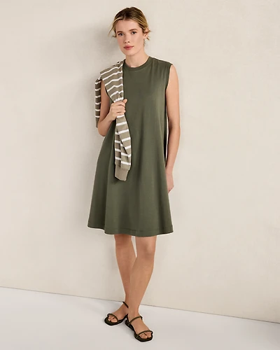 Organic Cotton Interlock Trapeze Dress