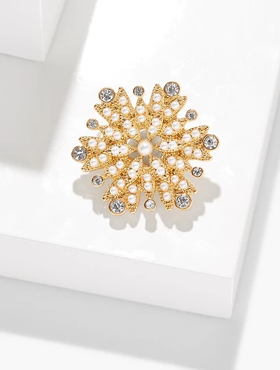 Pearl Snowflake Brooch