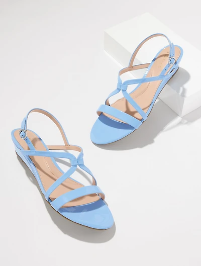 Capri Patent Leather Wedge Sandals
