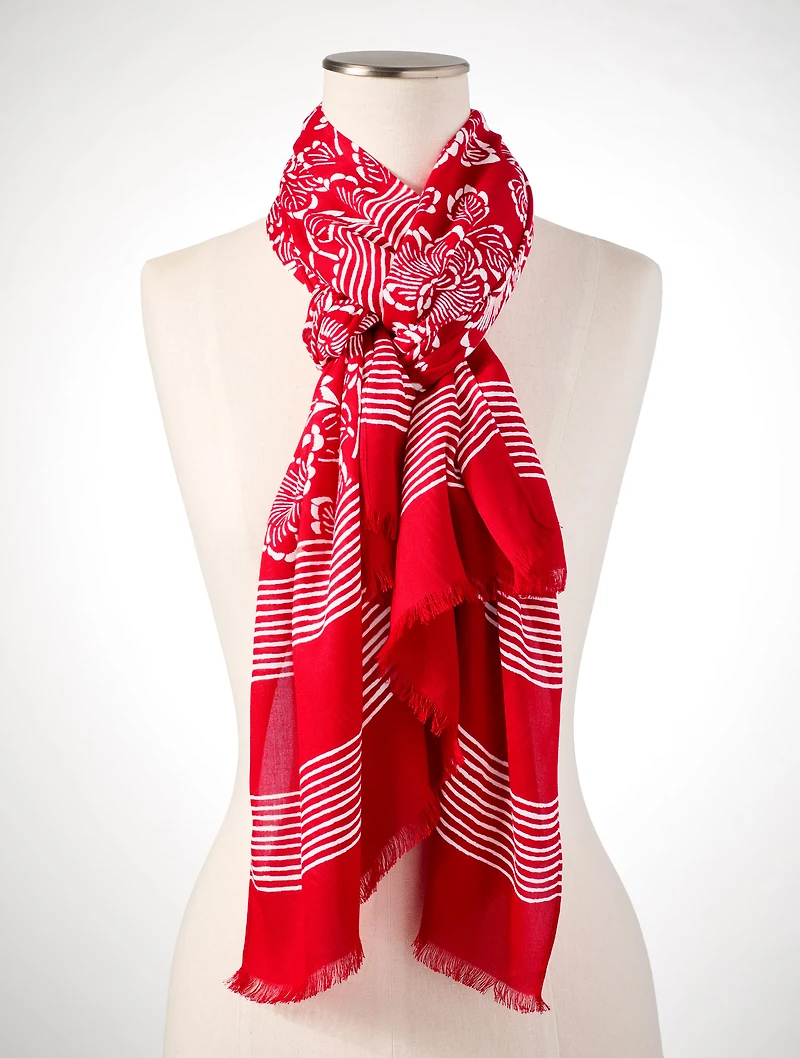 Block Floral Geo Scarf