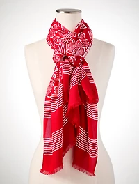 Block Floral Geo Scarf
