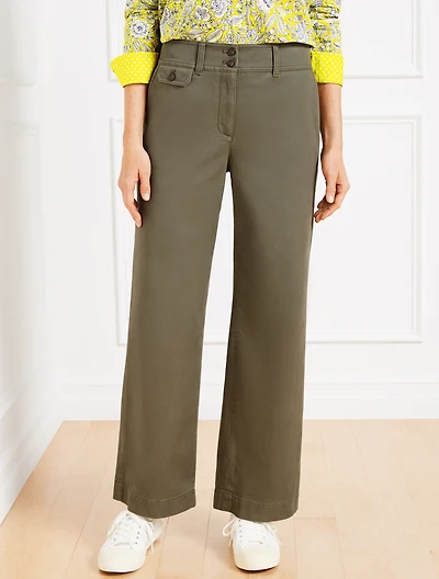 Twill Wide Leg Pants