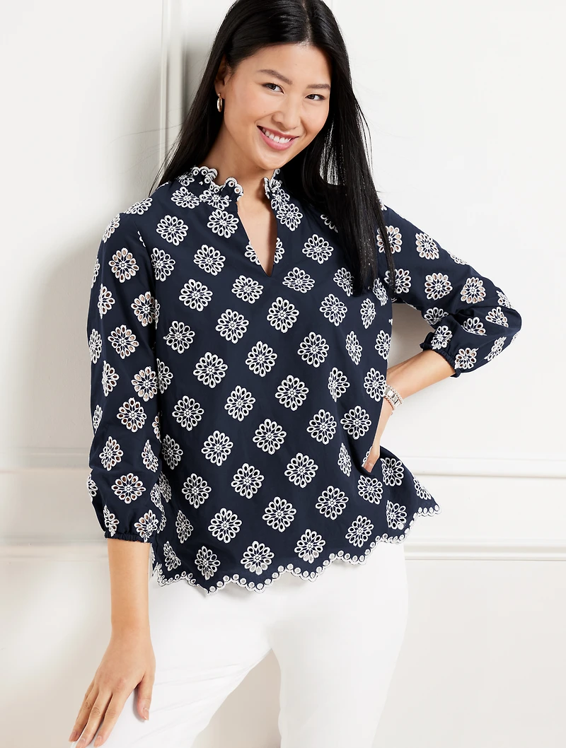 Embroidered Floral Top